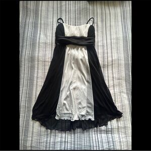 City Studio Black & White Striped Dress
